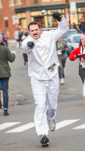 No soup for you! In 2014, Robert Fournier of Salem, Massachusetts ran the race dressed as “The Soup Nazi”.