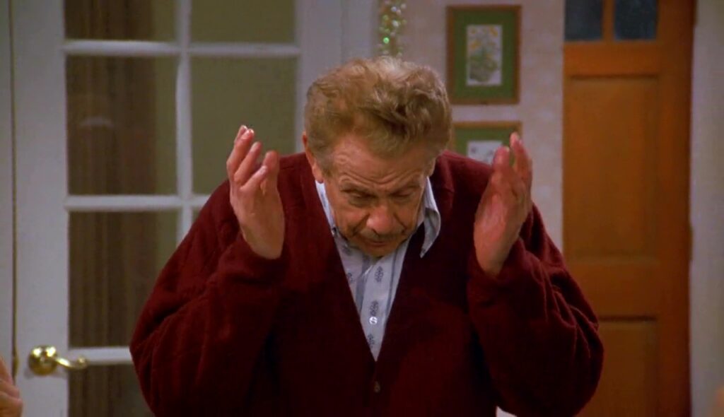 Frank Costanza loses his train of thought.