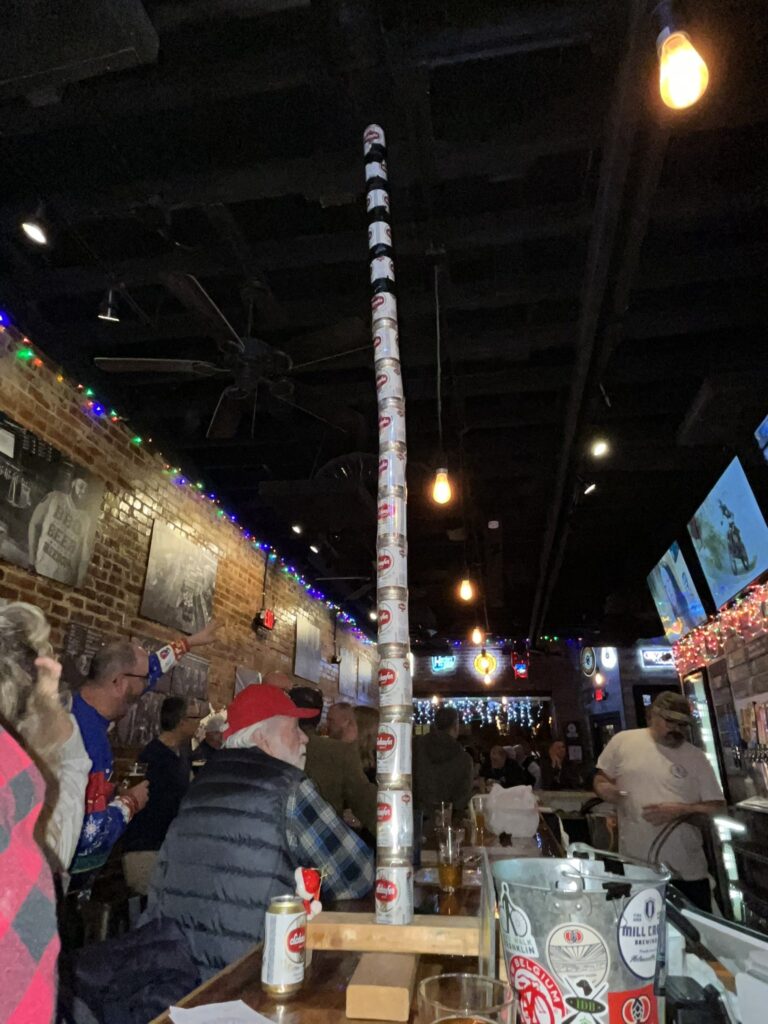 Beer can festivus pole